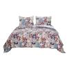 Benjara Full Size 3 Piece Polyester Quilt Set with Floral Prints, Multicolor view 4