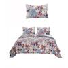 Benjara King Size 3 Piece Polyester Quilt Set with Floral Prints, Multicolor view 1