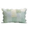 Benjara Reversible Fabric Queen Size Quilt Set with Geometric Pattern Motifs, Green view 3