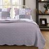 Benjara Microfiber Quilt and 1 Pillow Sham Set with Floral Prints, Multicolor view 2