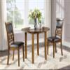 New Classic Furniture Gia 3-Piece Drop Leaf Dining Table Set with 2 Chairs, 42-Inch, Brown view 2