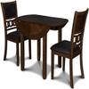 New Classic Furniture Gia 3-Piece Drop Leaf Dining Table Set with 2 Chairs, 42-Inch, Brown view 4
