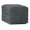 SIMPLIHOME Fredrik Boho Square Pouf in Grey Woven Genuine Leather for the Living Room, Bedroom and Kids Room view 1