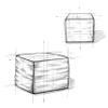 SIMPLIHOME Fredrik Boho Square Pouf in Grey Woven Genuine Leather for the Living Room, Bedroom and Kids Room view 2