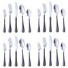 20-Piece Black Plated Pattern Handle Flatware Set, Stainless Steel Cutlery with Knife/Fork/Spoon, Tableware Set Utensils for Home Kitchen Restaurant Party, Mirror Polished Dishwasher Safe view 1