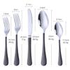 20-Piece Black Plated Pattern Handle Flatware Set, Stainless Steel Cutlery with Knife/Fork/Spoon, Tableware Set Utensils for Home Kitchen Restaurant Party, Mirror Polished Dishwasher Safe view 2