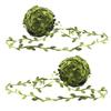 2PCS 20M Olive Green Leaves Leaf Trim Ribbon Artificial Vines Foliage Rattan for DIY Craft Home Wall Garden Party Wedding Decoration HBFZSY-20 view 1