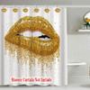 CandyGrid Gold Shower Curtain Hooks Rings, Shower Hooks for Shower Curtain Set of 12, Rustproof Metal Shower Rings for Bathroom (Gold Lips) view 2