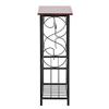CAIDE-STORE Bathroom Floor Storage Side Corner Table Shelf Toilet Tissue Paper Roll Holder Stand Magazine Rack Organizer - Metal Frame & Wood Top (Coffee) view 4