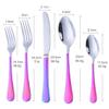 20-Piece Rainbow Plated Pattern Handle Flatware Set, Stainless Steel Cutlery with Knife/Fork/Spoon, Tableware Set Utensils for Home Kitchen Restaurant Party, Mirror Polished Dishwasher Safe view 2