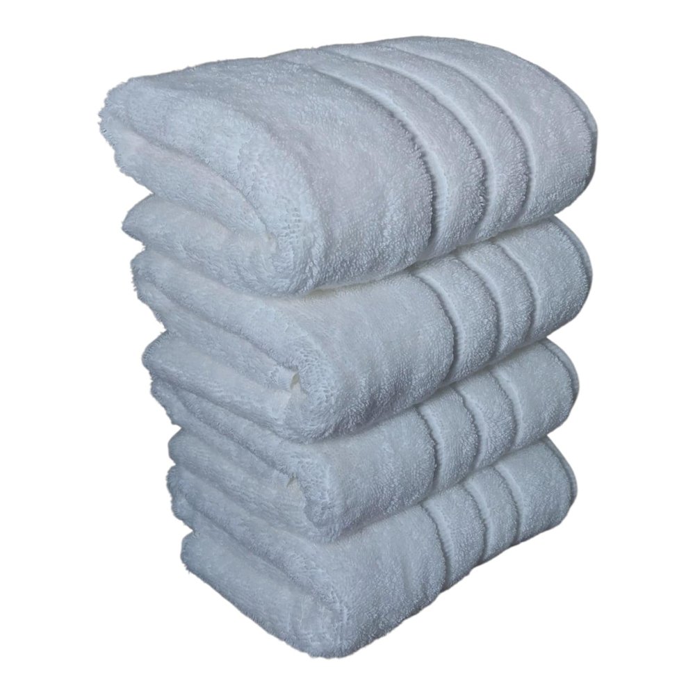 100% Turkish Cotton Extra Large (20 x 40 inch)Hand Towel Set of 4,for SPA,Gym,Hammam,Fitness and Sport,Oversized, XL, Large, Huge Big Size Hand Towel, Premium Class, Luxury Hotel Series (white, 4)