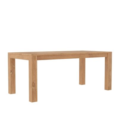 Aiden 74'' Solid Pine and Plywood Fixed Top Dining Table, Weathered Natural