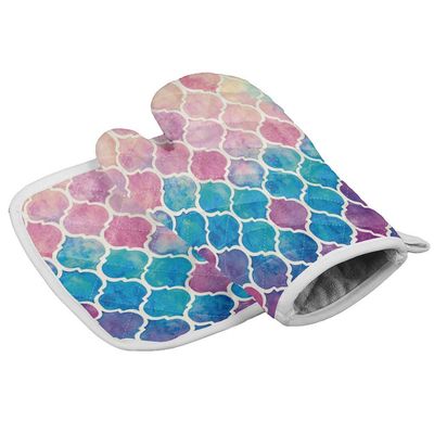 Crystal Emotion Kitchen Oven Mitts and Pot Holders Sets,Zen Stones and Flowers Tropical Ocean Heat Resistant Oven Gloves and Potholders Hot Pads Set Non-Slip Mittens for Cooking BBQ Baking Grilling