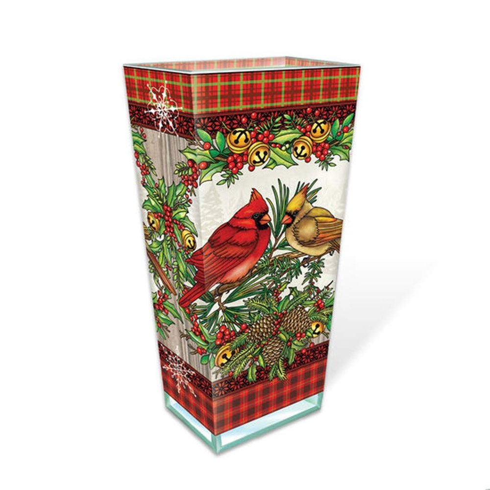 Amia Traditional Christmas Glass Vase, Multicolor
