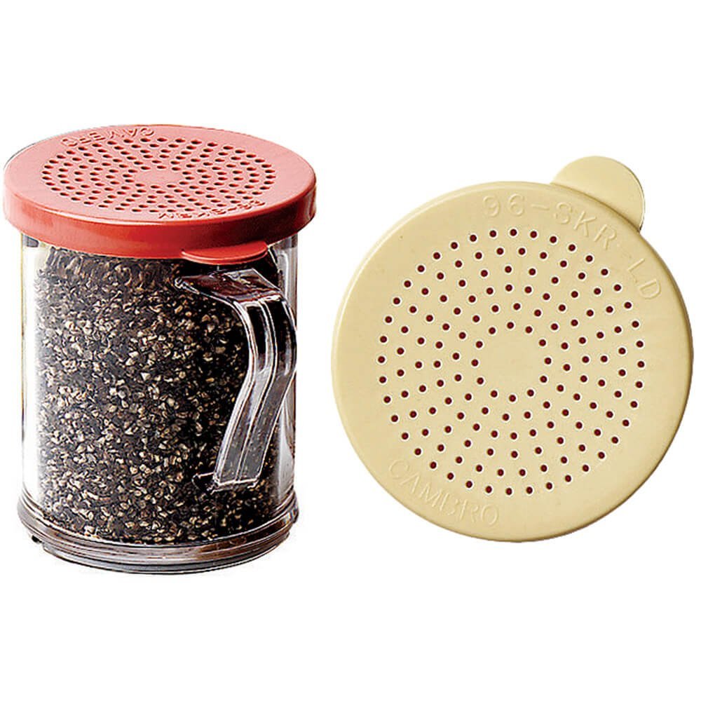 Cambro Cooking Dredge Shaker, Salt and Pepper Lid, 12PK Clear 96SKRD-135