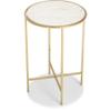 Adore Decor Elliot Side Table, Metal Frame with Solid Round Top, Small Accent Furniture for Living Room, White Marble & Gold view 1