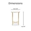 Adore Decor Elliot Side Table, Metal Frame with Solid Round Top, Small Accent Furniture for Living Room, White Marble & Gold view 3