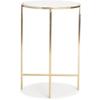 Adore Decor Elliot Side Table, Metal Frame with Solid Round Top, Small Accent Furniture for Living Room, White Marble & Gold view 4