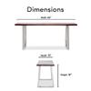 Finch Lionel Wood and Stainless Steel Metal Bench, Contemporary Living Room Furniture, Entryway Shoe Console, Modern Polished Silver Legs, Dark Walnut Brown view 3
