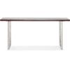 Adore Decor Lennox Contemporary Wood and Silver Metal Bench Modern Living Room Furniture Seating for Long Dining Table Chrome Art Deco Legs, Dark Walnut Brown view 4