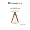 Adore Decor Amari Round Side Table, Brass Inlay Top with Solid Wood Legs, Modern Eclectic Living Room Accent Furniture, Fully Assembled, White view 3