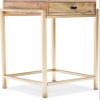 Adore Decor Sidney Modern Solid Mango Wood with Gold Metal Inlay, Narrow Storage Cabinet for Living Room, Side Table, Beige view 1