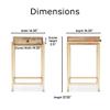 Adore Decor Sidney Modern Solid Mango Wood with Gold Metal Inlay, Narrow Storage Cabinet for Living Room, Side Table, Beige view 3