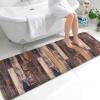 Bathroom Rug Runner 2x6, Thick Anti-Fatigue Non-Slip Memory Foam Kitchen Runner Mat, Farmhouse Wood Printed, Absorbent Washable Cushioned Carpet for Double Vanity, Shower,Laundry view 1