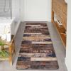 Bathroom Rug Runner 2x6, Thick Anti-Fatigue Non-Slip Memory Foam Kitchen Runner Mat, Farmhouse Wood Printed, Absorbent Washable Cushioned Carpet for Double Vanity, Shower,Laundry view 2