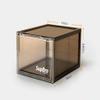 SupBro Collection Crate - Easy Access Storage Shoes Box -Plastic Foldable Stackable Sneaker Display Storage with Clear Front Door Organizer-2 Pack (Steel Flash) view 4