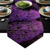 SODIKA Table Runner Linen Burlap Table Cloth Runner for Kitchen Wedding Holiday Parties Events Decoration,Linen Burlap Table Runner Dresser Scarves,Lavender Field Landscape 14 X 72 in view 1