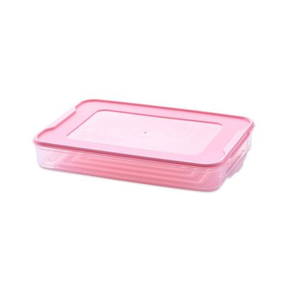 Egg Tray, Lockable Lid Storage Keep Fresh Box For Refrigerator Duck Hen Poultry Egg (Color : Pink, Size : Layer)