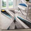 HNU 2'7" x 5' Rectangle Mid-Century Modern Abstract Area Rug, Contemporary Power-Loomed Enhanced Polypropylene Fibers Soft Long Lasting Durability Colorful Blue Grey Area Rug, Perfect for Living Room view 2