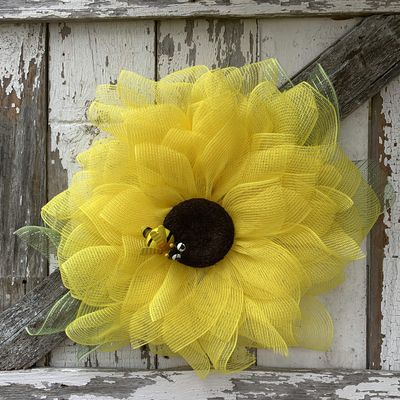 Sunflower Wreath, Summer Wreath, Everyday Decor, Krazy Mazie Kreations