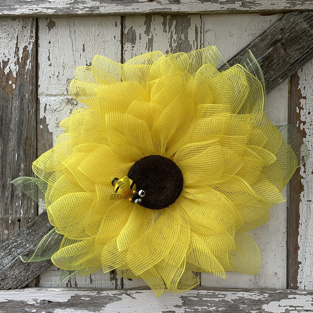 Sunflower Wreath, Summer Wreath, Everyday Decor, Krazy Mazie Kreations