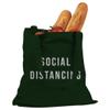Social Distancing Large Forest Green Canvas Tote Bag view 1