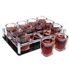D&Z 2 oz Shot Glass with Holder, Tequila Shot Glass Set, Easy to Carry 12 Heavy Base Glasses without Spilling, Clear Modern Acrylic Server Tray for Wedding,Anniversary,Graduation,Housewarming,Birthday view 1
