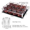 D&Z 2 oz Shot Glass with Holder, Tequila Shot Glass Set, Easy to Carry 12 Heavy Base Glasses without Spilling, Clear Modern Acrylic Server Tray for Wedding,Anniversary,Graduation,Housewarming,Birthday view 2