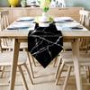 SODIKA Table Runner Linen Burlap Table Cloth Runner for Kitchen Wedding Holiday Parties Events Decoration,Linen Burlap Table Runner Dresser Scarves,Marble Black 16 X 72 in view 2