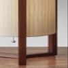 HomeRoots 17" Brown Solid Wood Bedside Table Lamp with Natural Cylinder Shade view 2