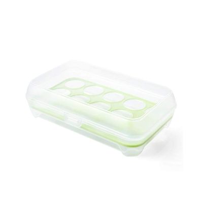 Egg Tray, Lockable Lid Container Refrigerator Portable Orderly Storage Box For Duck Hen Poultry Egg Holder (Color : Green)