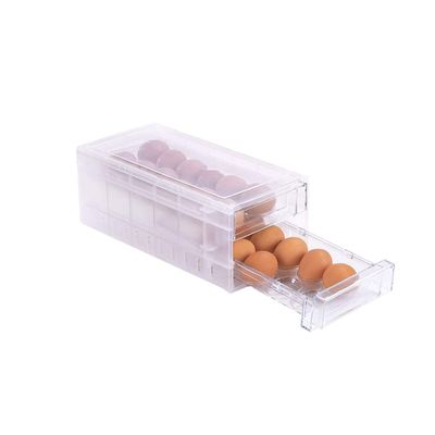 Egg Tray, With Lid Storage Box For Refrigerator Duck Hen Poultry Egg Holder Box (Color : Double layer)