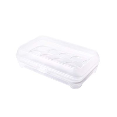 Egg Tray, Lockable Lid Container Refrigerator Portable Orderly Storage Box For Duck Hen Poultry Egg Holder (Color : White)
