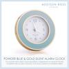 Addison Ross Powder Blue & Gold Silent Alarm Clock view 2