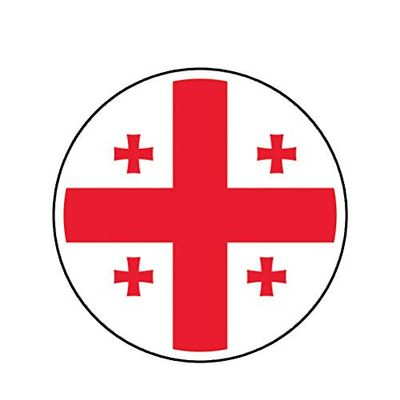 MAGNET Round Georgian Flag Georgia Geo Ge Magnetic Vinyl Car Fridge Sticks to any Metal Surface 5"