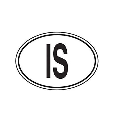 MAGNET Is Iceland Country Code Oval Icelandic Euro Magnetic Vinyl Car Fridge Sticks to any Metal Surface 5"