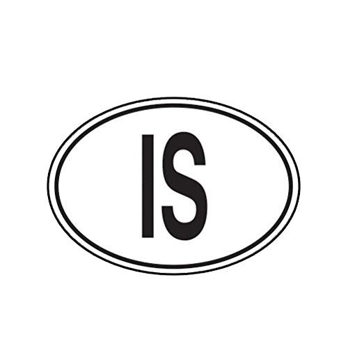 MAGNET Is Iceland Country Code Oval Icelandic Euro Magnetic Vinyl Car Fridge Sticks to any Metal Surface 5"