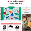 VOOVA & MOVAS Dinosaur Toddler Hooded Towel for Boys 3-8, Large 30"x50" 100% Cotton Ultra Absorbent Wearable Wrap, Bath Towel for Beach Pool Swim, Birthday Gift for Kids view 3