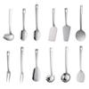 12 Pcs Cooking Utensil Set, Stainless Steel Silver Titanium Plated Cookware Sets with Public Fork/Spoon, Cake Shovels, Spatula, Ladles, Solid Spoon, Slotted Spoon, Pasta Server, Kitchen Tool Gadget view 1