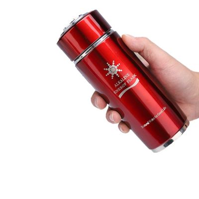 Water Glass, Stainless Water Bottle Portable Nano Balance Bio Energy Lonizer Cup Flask Portable Water Filter for Hiking, Camping(Red)